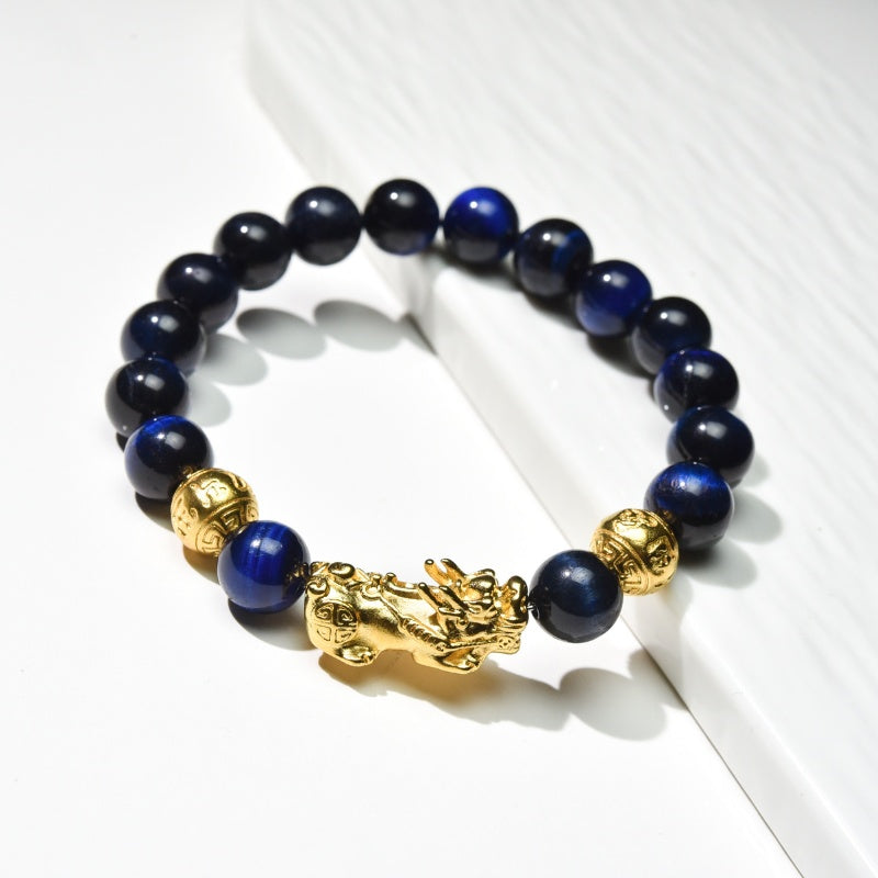 BlueTigerEyePixiuBracelet8 Blue Tiger Eye Pixiu Bracelet