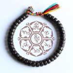 Coconut Shell Beads Bracelet with Engraved Mantra - Buddha & Karma
