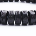 Coconut Shell Beads Bracelet with Engraved Mantra - Buddha & Karma
