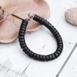 Coconut Shell Beads Bracelet with Engraved Mantra - Buddha & Karma