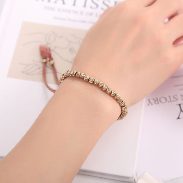 Copper Beads Tibetan Bracelet - Buddha & Karma