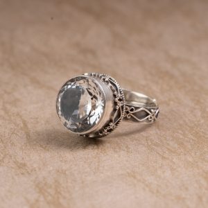 White Crystal 925 Sterling Silver Ring – Clarity & Light