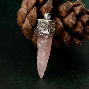 Raw Rose Quartz Crystal Pendant – Love & Heart Healing