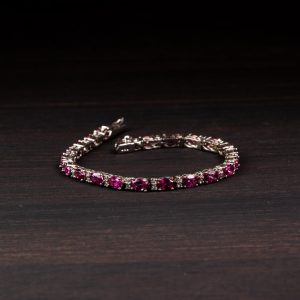 Pink Topaz 925 Silver Tennis Bracelet – Radiance & Love