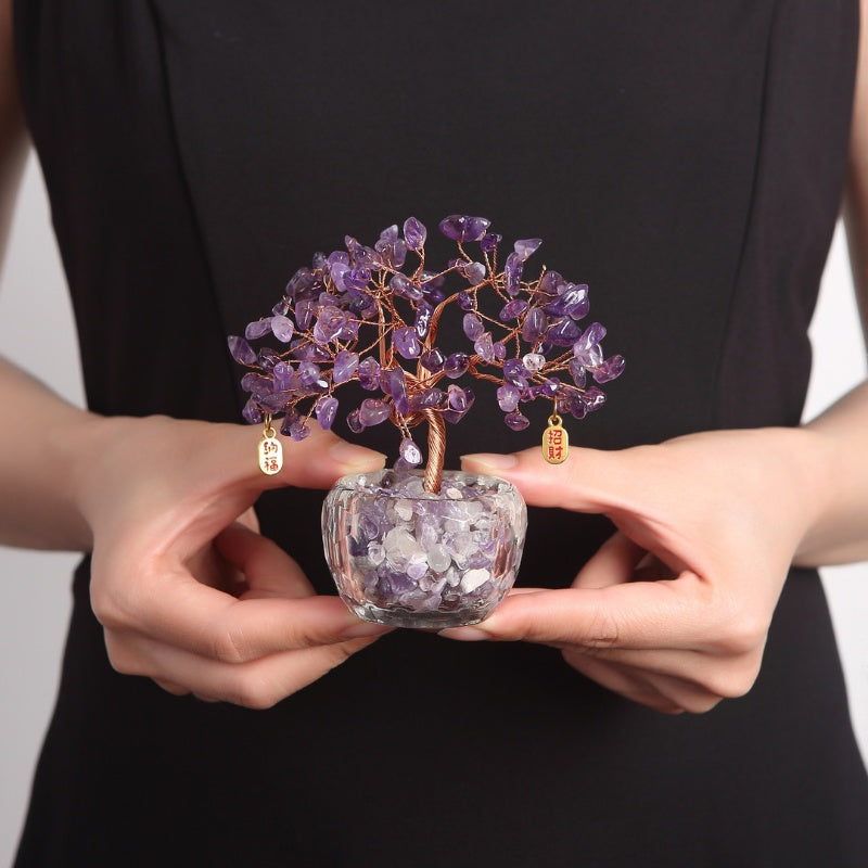 FengShuiAmethystCrystalTree1 Feng Shui Amethyst Crystal Tree - Crystal Tree of Life - Buddha & Karma
