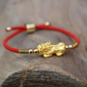 Feng Shui Piyao Wealth Bracelet - Red String - Buddha & Karma