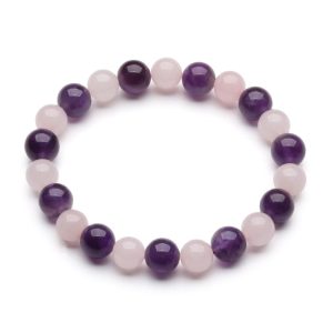 Gratitude Bracelet – Amethyst, Rose Quartz
