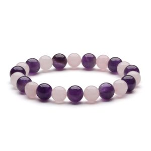 Gratitude Bracelet – Amethyst, Rose Quartz