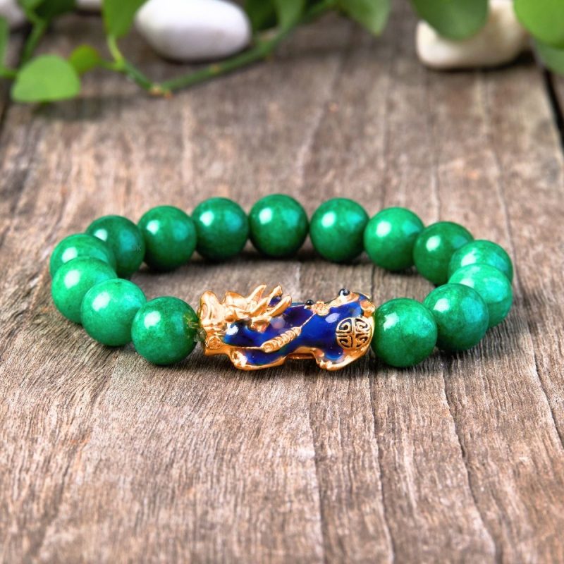 GreenJadePixiuBracelet-Abundance_Protection-01 Green Jade Pixiu Bracelet - Abundance & Protection - Buddha & Karma