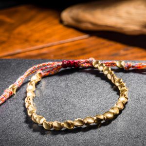 Tibetan Copper Beads Bracelet Handmade - For Healing, Strength & Protection - Buddha & Karma