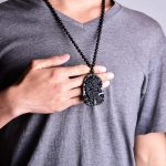 Natural Black Obsidian Dragon Protection Necklace - Buddha & Karma