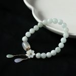 Natural Light Green Jade Bead Bracelet for Luck - Buddha & Karma