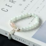 Natural Light Green Jade Bead Bracelet for Luck - Buddha & Karma