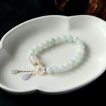 Natural Light Green Jade Bead Bracelet for Luck - Buddha & Karma