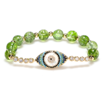 Natural Peridot Style Evil Eye Bracelet - Buddha & Karma