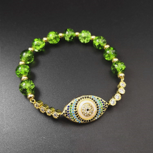Natural Peridot Style Evil Eye Bracelet - Buddha & Karma