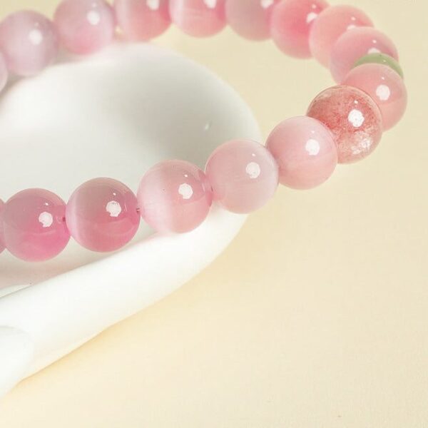 Pink Cat’s Eye Crystal Bracelet – Love, Luck & Romantic Energy