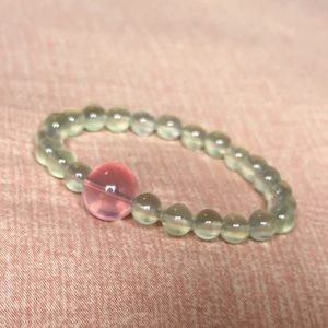 Prehnite & Rose Quartz Harmony Bracelet – Calm Love & Renewal