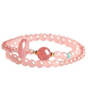 Rose Quartz & Strawberry Quartz Harmony Bracelet – Women’s Love & Renewal