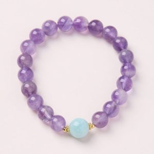 Amethyst & Amazonite Harmony Bracelets – Balance & Tranquility Duo