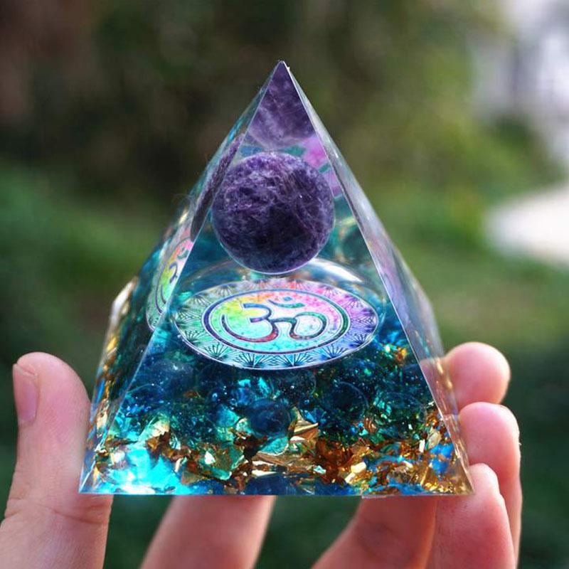 OrgonitePyramid_OrgoneEnergyGenerator-01 Amethyst Orgonite Pyramid - Orgone Energy Generator - Buddha & Karma