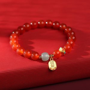 Red Agate Good Fortune Bracelet - Buddha & Karma