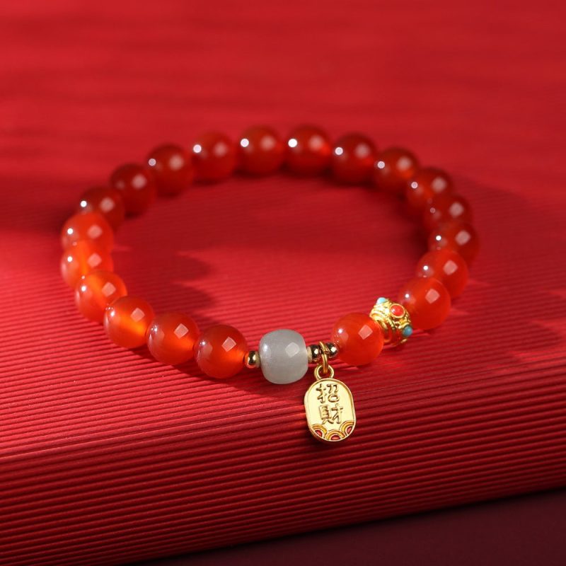RedAgateGoodFortuneBracelet1 Red Agate Good Fortune Bracelet - Buddha & Karma