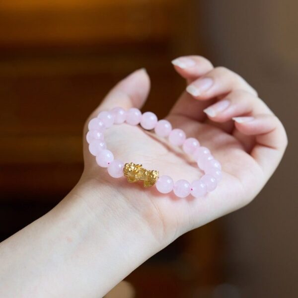 Exclusive: Rose Quartz Pixiu Love & Abundance Bracelet - Buddha & Karma