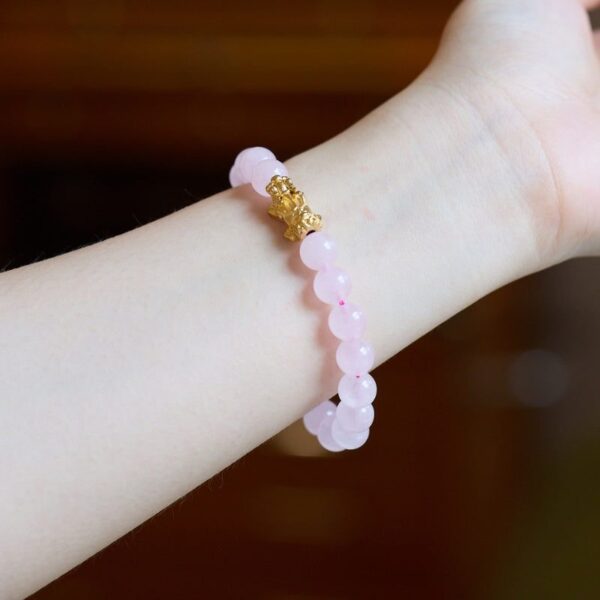 Exclusive: Rose Quartz Pixiu Love & Abundance Bracelet - Buddha & Karma