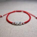 Red String Silver Pixiu Bracelet - Attract Windfall Luck - Buddha & Karma