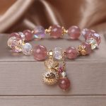 Strawberry Quartz Heart Bracelet - Buddha & Karma