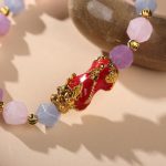 The Prosperity Bracelet - Amethyst, Aquamarine, Rose Quartz Pixiu - Buddha & Karma