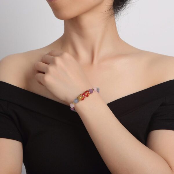 TheProsperityBracelet8 The Prosperity Bracelet - Amethyst, Aquamarine, Rose Quartz Pixiu - Buddha & Karma