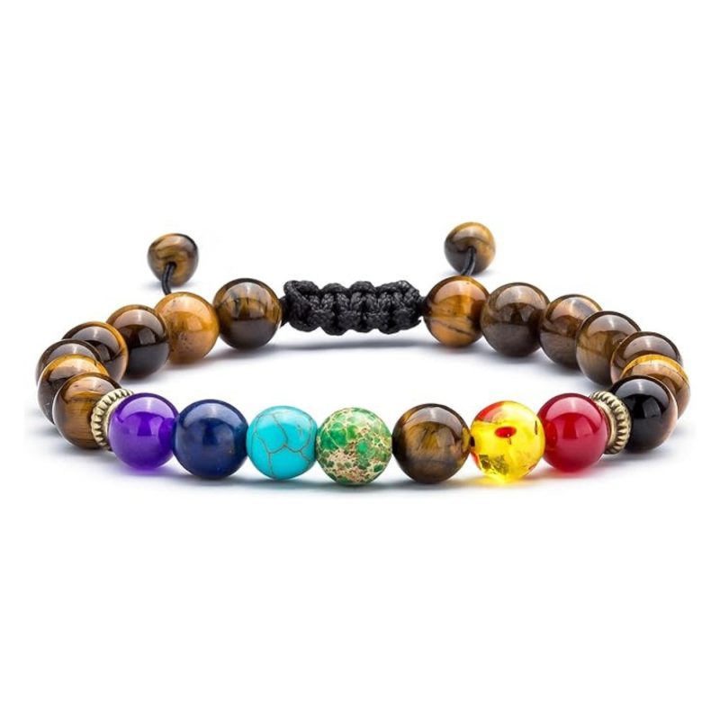 TigerEyeChakraBracelet1 Tiger Eye Chakra Bracelet - Protection & Balance - Buddha & Karma