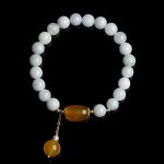 White Jade Longevity Bracelet - Buddha & Karma