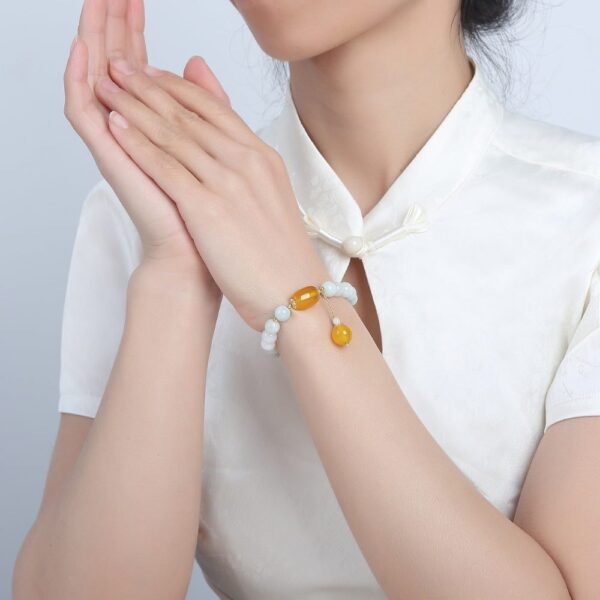 WhiteJadeLongevityBracelet5 White Jade Longevity Bracelet - Buddha & Karma