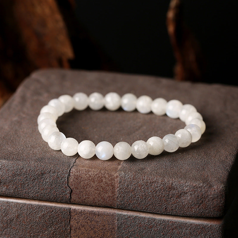 WhiteMoonstoneBracelet1 White Moonstone Bracelet - Feminine Energy - Buddha & Karma