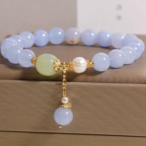 Azure Serenity Bracelet – Aquamarine, Jade & Pearl Harmony