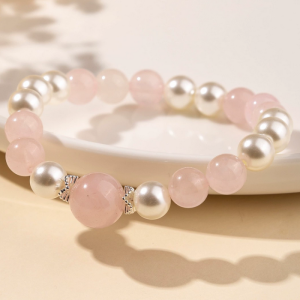 Blushing Luck Bracelet – Rose Quartz & Pearl Harmony
