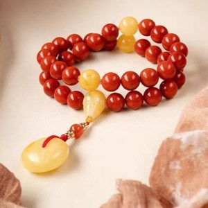 Nanhong Red Agate Mala – Prosperity & Protection (Wrap Bracelet/Necklace)